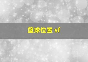 篮球位置 sf